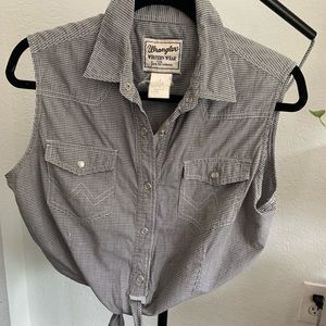 Wrangler vintage western wear black top- size 8